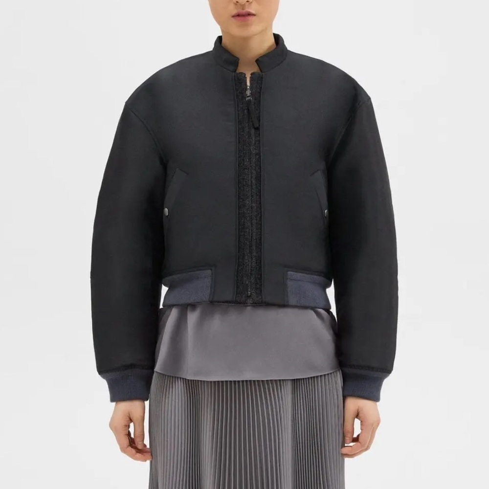 Recycled Poly Reversible Theory Project Black Bomber Jacket